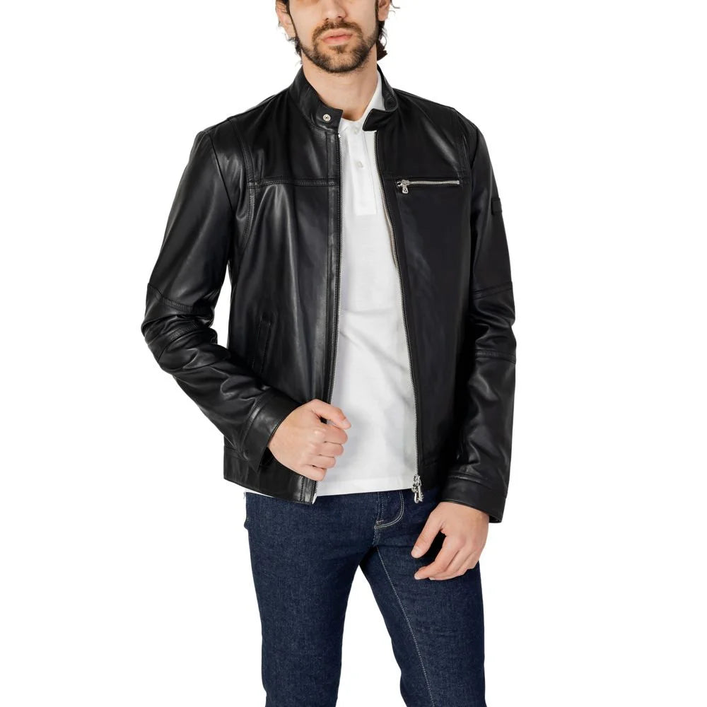 Peuterey Black Leather Jacket - L