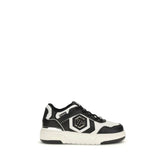 Philipp Plein Black Calf Leather Bos Taurus Athletic Sneakers - Sneakers