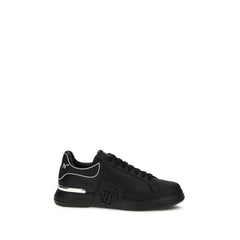 Philipp Plein Black Calf Leather Bos Taurus Low Top Sneakers