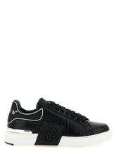 Philipp Plein Black Cowhide Low Top Sneakers