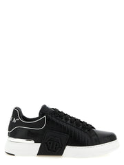 Philipp Plein Black Cowhide Low Top Sneakers