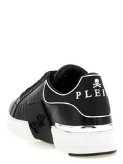 Philipp Plein Black Cowhide Low Top Sneakers