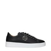 Philipp Plein Black Leather Low Top Sneakers - EU44/US11