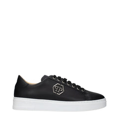 Philipp Plein Black Leather Low Top Sneakers - EU44/US11