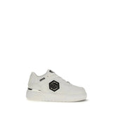Philipp Plein White Calf Leather Bos Taurus Athletic Sneakers - Sneakers