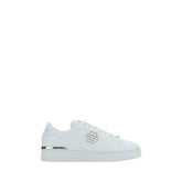 Philipp Plein White Leather Low Top Sneakers