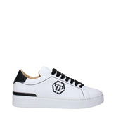 Philipp Plein White Leather Low Top Sneakers - EU44/US11