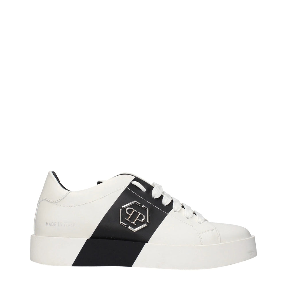 Philipp Plein White Leather Sneakers - EU40/US7