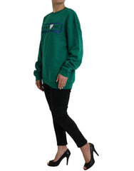 Philippe Model Green Cotton Logo Print Long Sleeves Pullover Sweater - XL - Sweaters