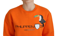 Philippe Model Orange Printed Long Sleeves Pullover Sweater - Sweaters