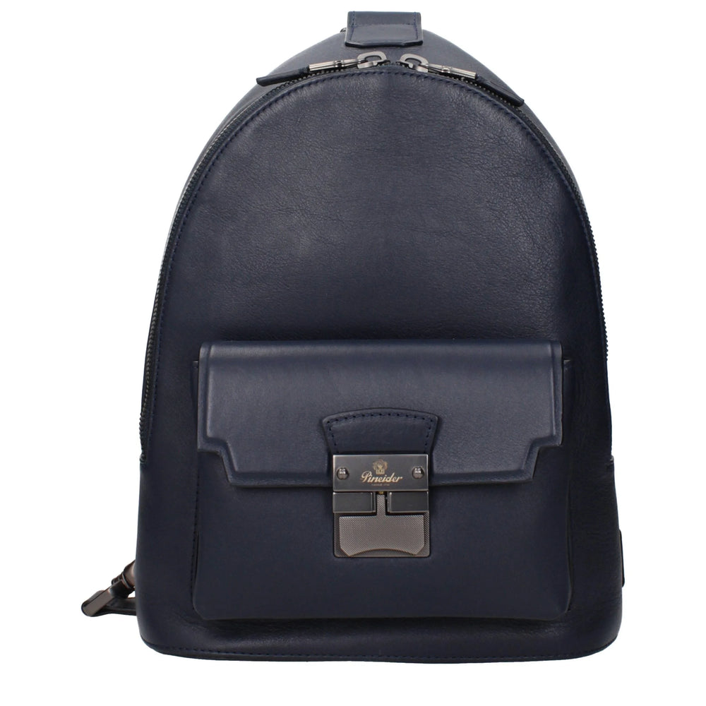 Pineider Blue Leather Backpacks