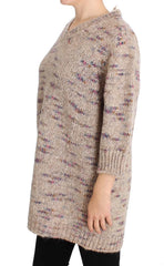PINK MEMORIES Beige Wool Blend Knitted Oversize Sweater - IT42|M - Sweaters
