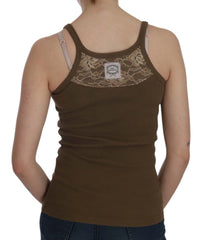 PINK MEMORIES Brown Sleeveless Spaghetti Strap Blouse Top - Tank Tops