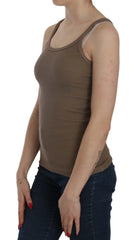 PINK MEMORIES Brown Sleeveless Spaghetti Strap Top - Tank Tops