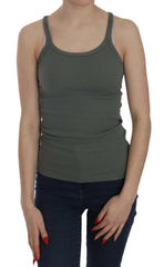 PINK MEMORIES Green Sleeveless Spaghetti Tank T-Shirt Blouse - IT40|S - Tank Tops