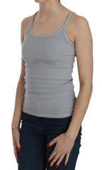 PINK MEMORIES Light Grey Sleeveless Spaghetti Strap Blouse - Tank Tops