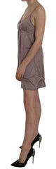 PINK MEMORIES Purple Spaghetti A-line Mini Silk Dress - Dresses
