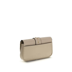 PINKO Beige Calf Leather Bos Taurus Shoulder Bag