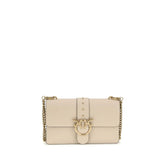 PINKO Beige Calf Leather Bos Taurus Shoulder Bag