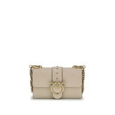 PINKO Beige Calf Leather Bos Taurus Shoulder Bag