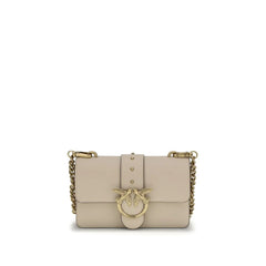 PINKO Beige Calf Leather Bos Taurus Shoulder Bag