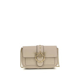 PINKO Beige Calf Leather Bos Taurus Shoulder Bag
