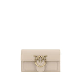PINKO Beige Calf Leather Bos Taurus Shoulder Bag