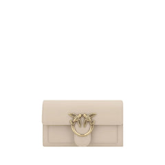 PINKO Beige Calf Leather Bos Taurus Shoulder Bag