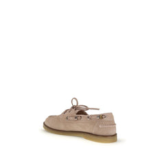 PINKO Beige Calf Leather Bos Taurus Slip-On Loafers