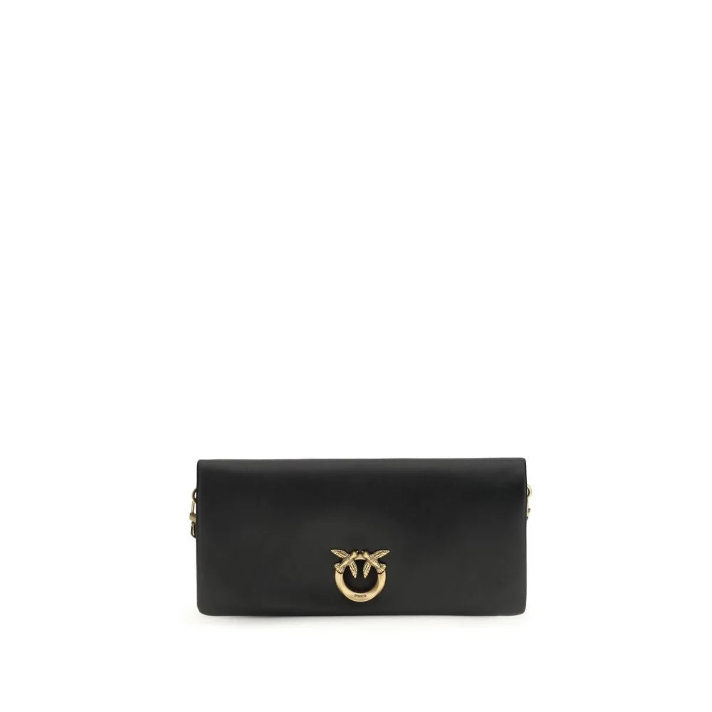 PINKO Black Calf Leather Bos Taurus Clutch Bag - Clutch Bags