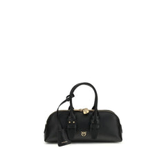 PINKO Black Calf Leather Bos Taurus Handbag