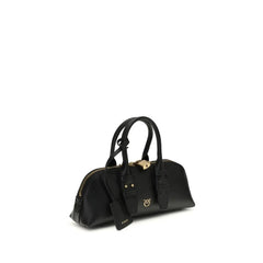 PINKO Black Calf Leather Bos Taurus Handbag