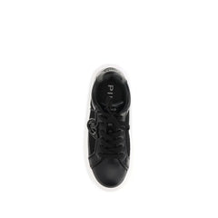 PINKO Black Calf Leather Bos Taurus Platform Sneakers
