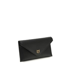 PINKO Black Calf Leather Bos Taurus Shoulder Bag
