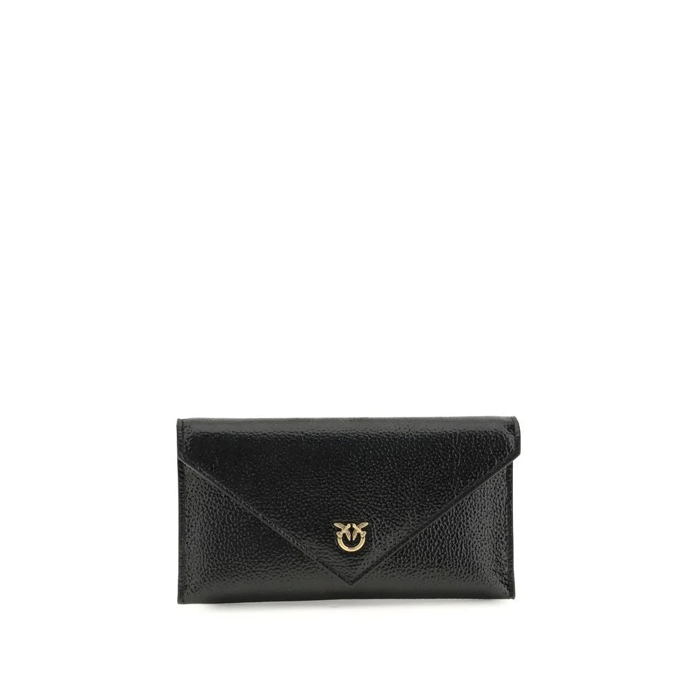 PINKO Black Calf Leather Bos Taurus Shoulder Bag