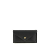 PINKO Black Calf Leather Bos Taurus Shoulder Bag
