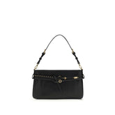 PINKO Black Calf Leather Bos Taurus Shoulder Bag
