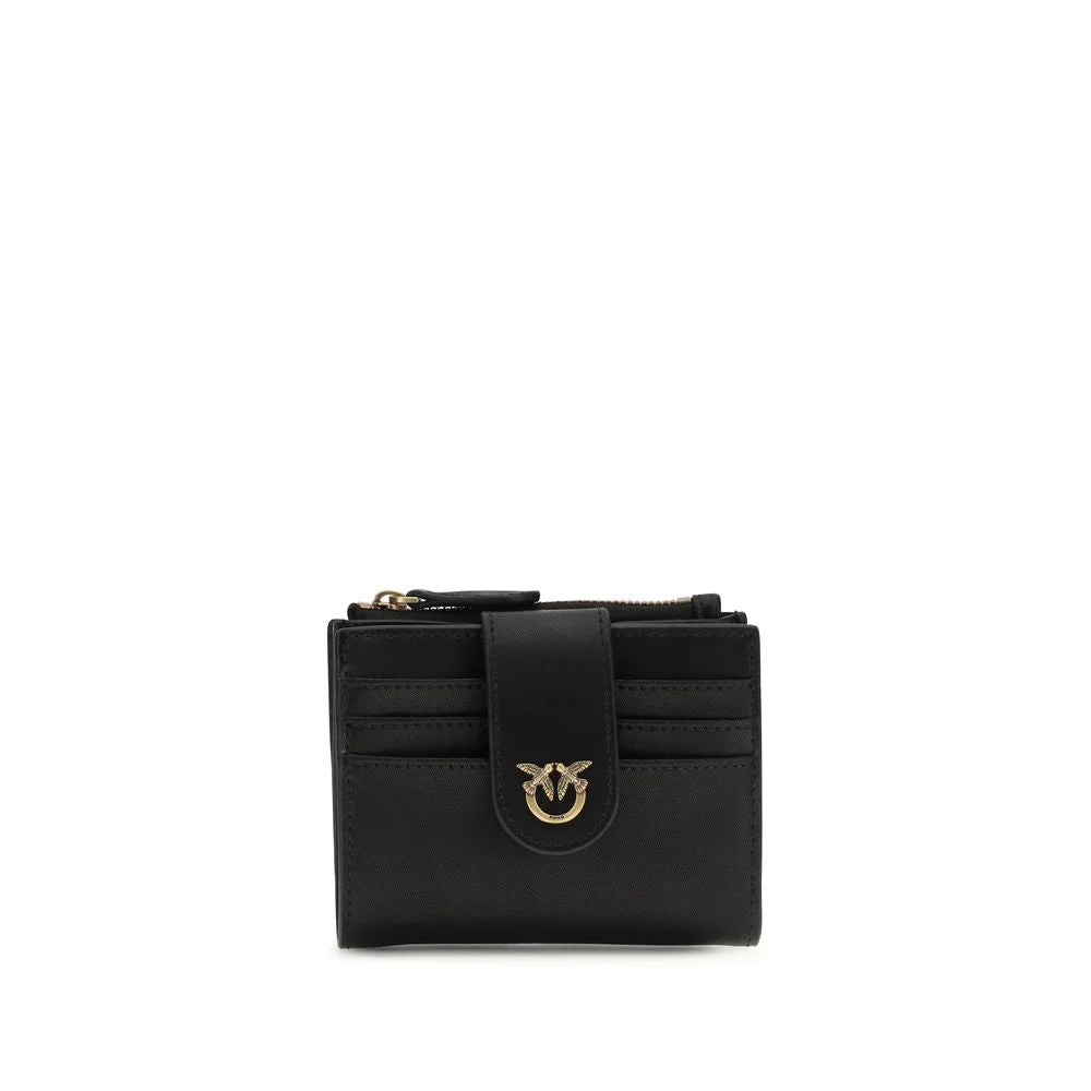 PINKO Black Calf Leather Bos Taurus Wallet