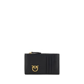PINKO Black Calf Leather Bos Taurus Wallet