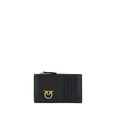 PINKO Black Calf Leather Bos Taurus Wallet