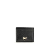 PINKO Black Calf Leather Bos Taurus Wallet - Card Cases