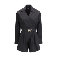 PINKO Black Cotton Jumpsuit