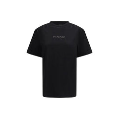 PINKO Black Cotton T-Shirt