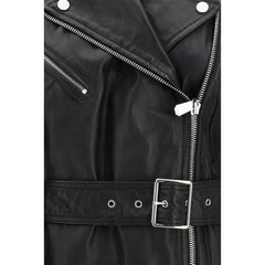 PINKO Black Goatskin Sleveless Jacket - Vests