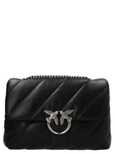 PINKO Black Lamb Leather Crossbody Bag