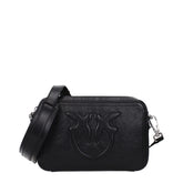 PINKO Black Leather Crossbody Bag