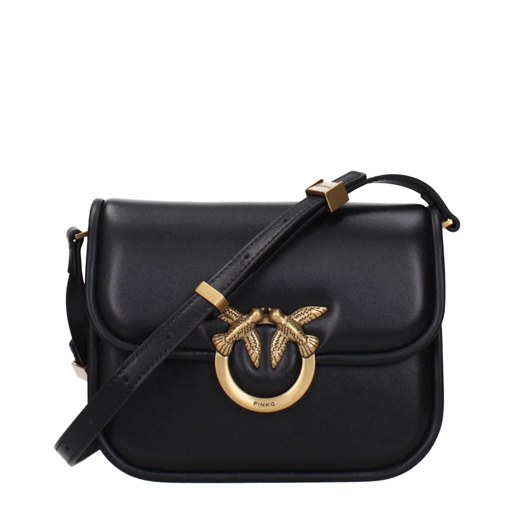 PINKO Black Leather Crossbody Bags