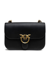 PINKO Black Leather Love Bell Classic Shoulder Bag - Shoulder Bags