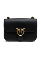 PINKO Black Leather Love Bell Classic Shoulder Bag - Shoulder Bags