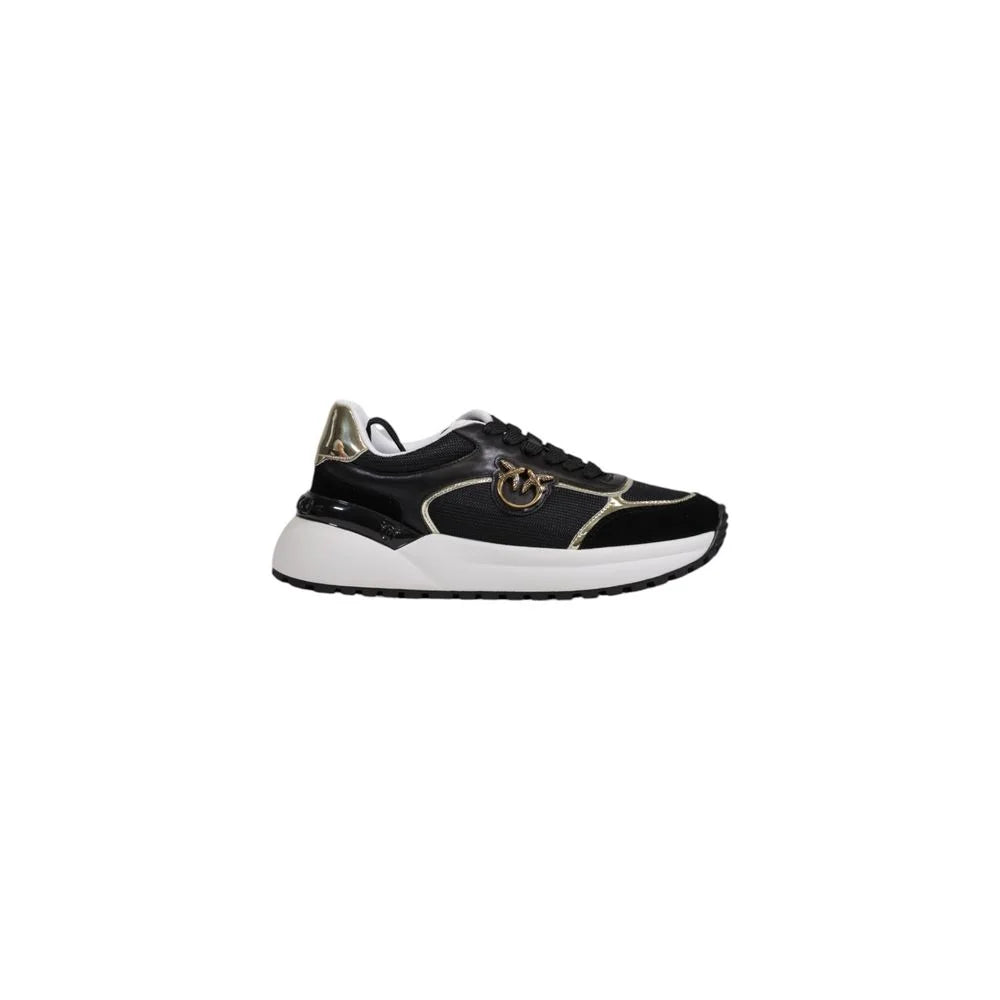PINKO Black Leather Low Top Sneakers - Sneakers